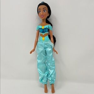 Disney Princess Jasmine Barbie Doll in Sparkling Aqua Outfit 11 “. (No Shoes)